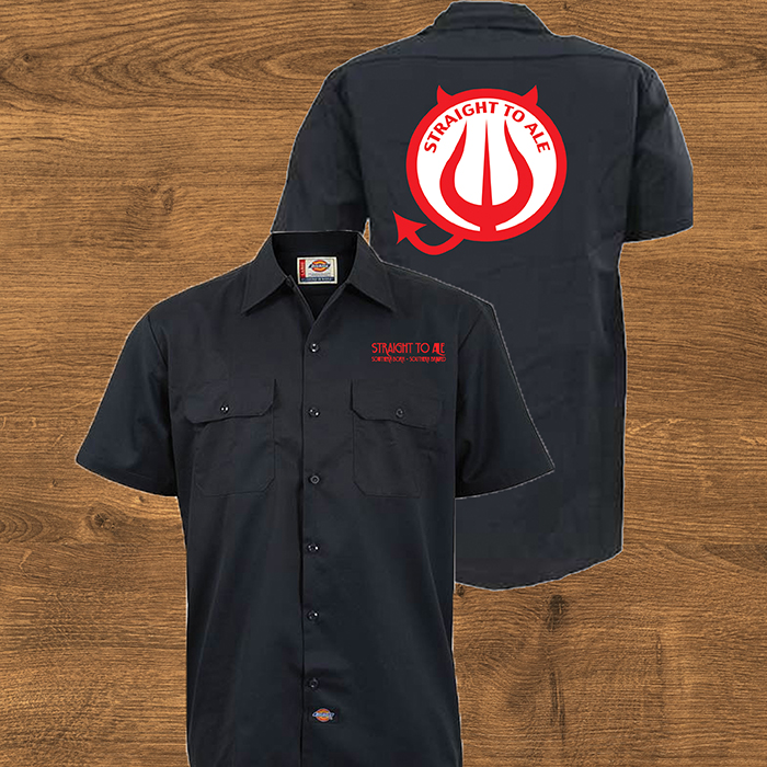 Work Shirt with Straight to Ale logo on back