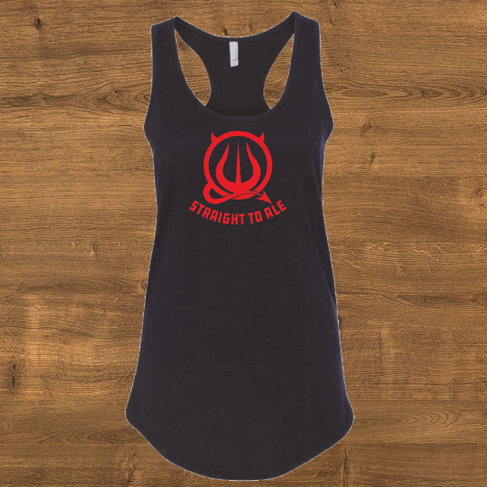 Racerback tank top with Straight to Ale logo