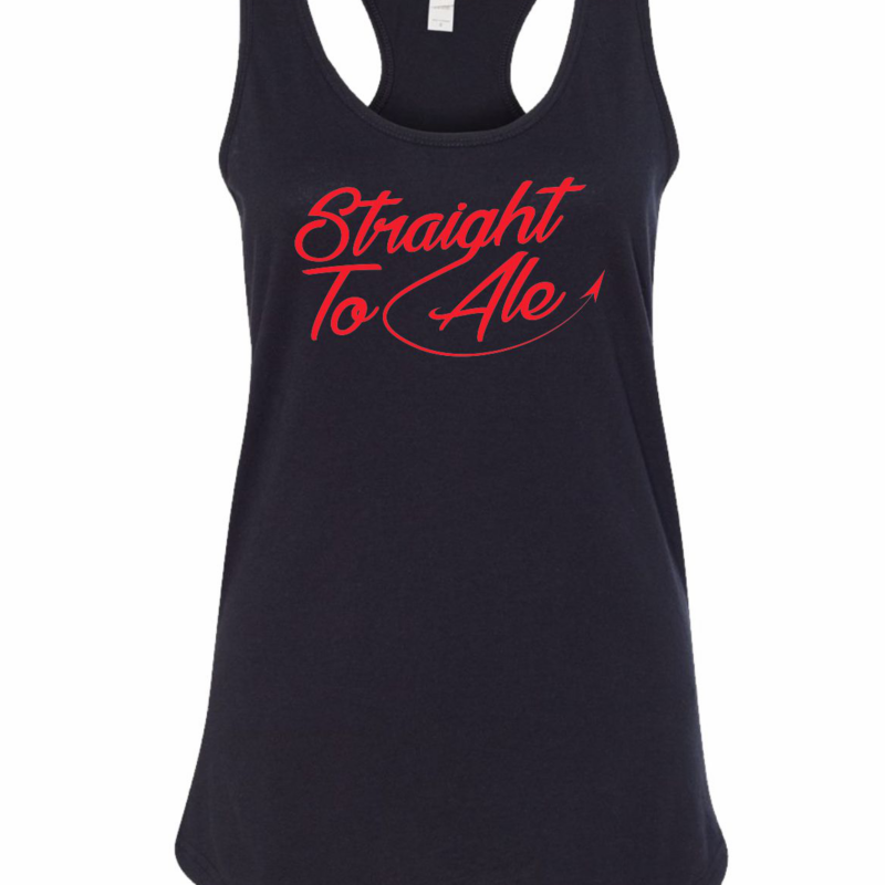 Women's tank with Straight to Ale in disco font