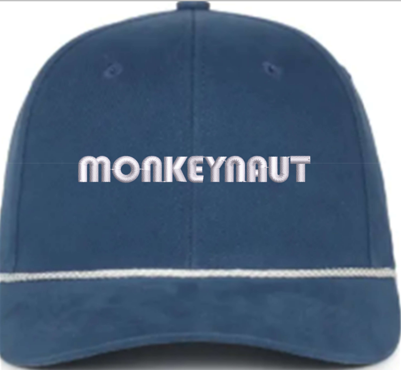 Blue Monkeynaut text hat