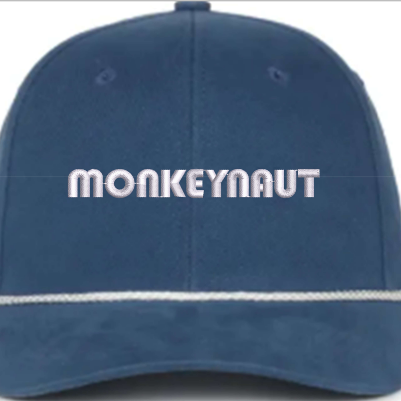 Blue Monkeynaut text hat