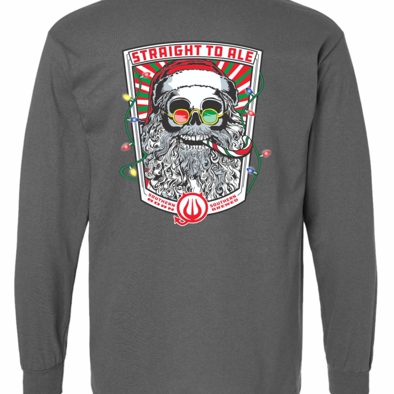 Skeleton Santa holiday long-sleeve t-shirt